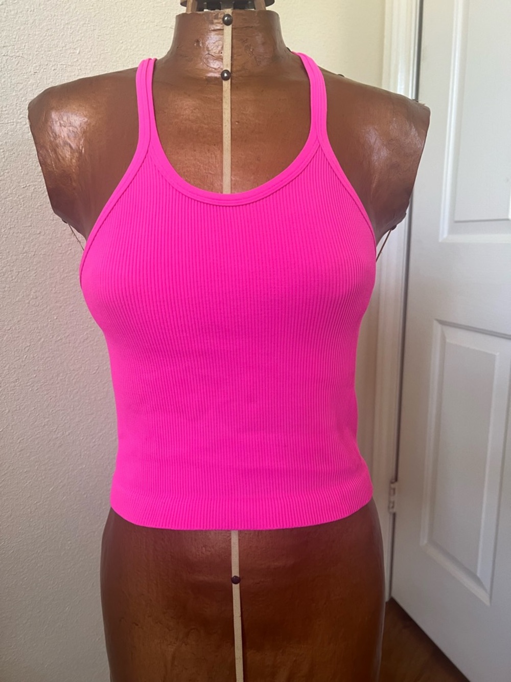 Free People Movement Hot Pink Ribbed Racerback Tank Top